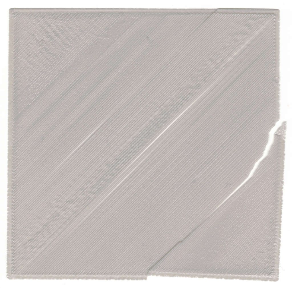 Z offset calibration square showing excessive, correct, and inadequate Z offset