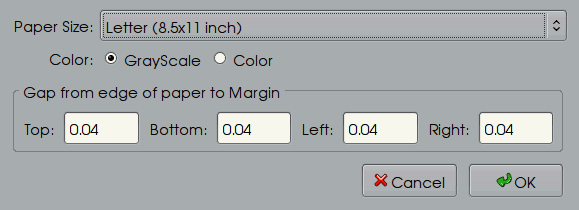 The GTK print dialog's printer properties window