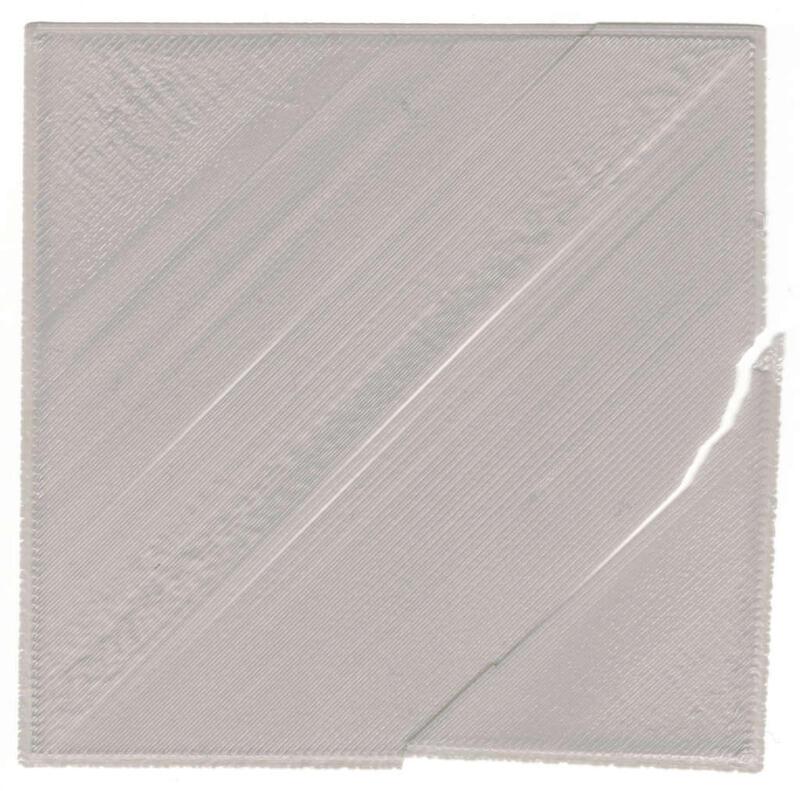 Z offset calibration square showing excessive, correct, and inadequate Z offset