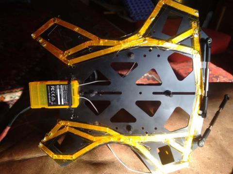 underside of a quadcopter upper frame