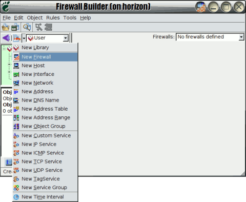 Adding a Firewall to an empty fwbuilder config