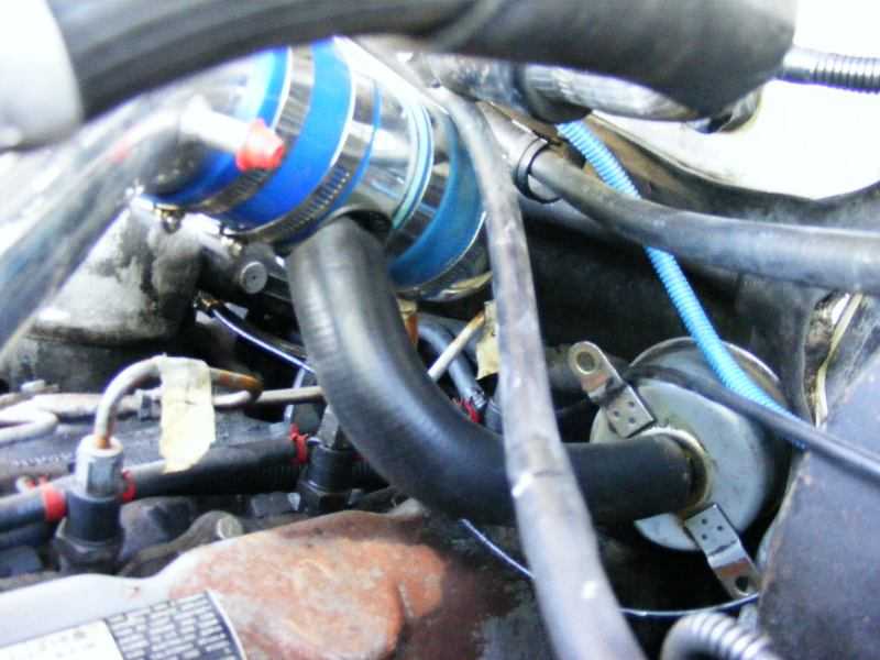 This photo shows the crankcase depression regulator (CDR).